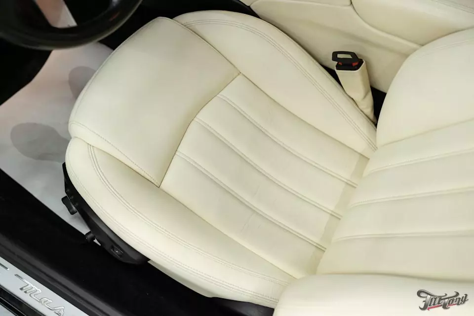 Maserati GranTurismo. Ремонт и окрас кожи водительского сидения!
